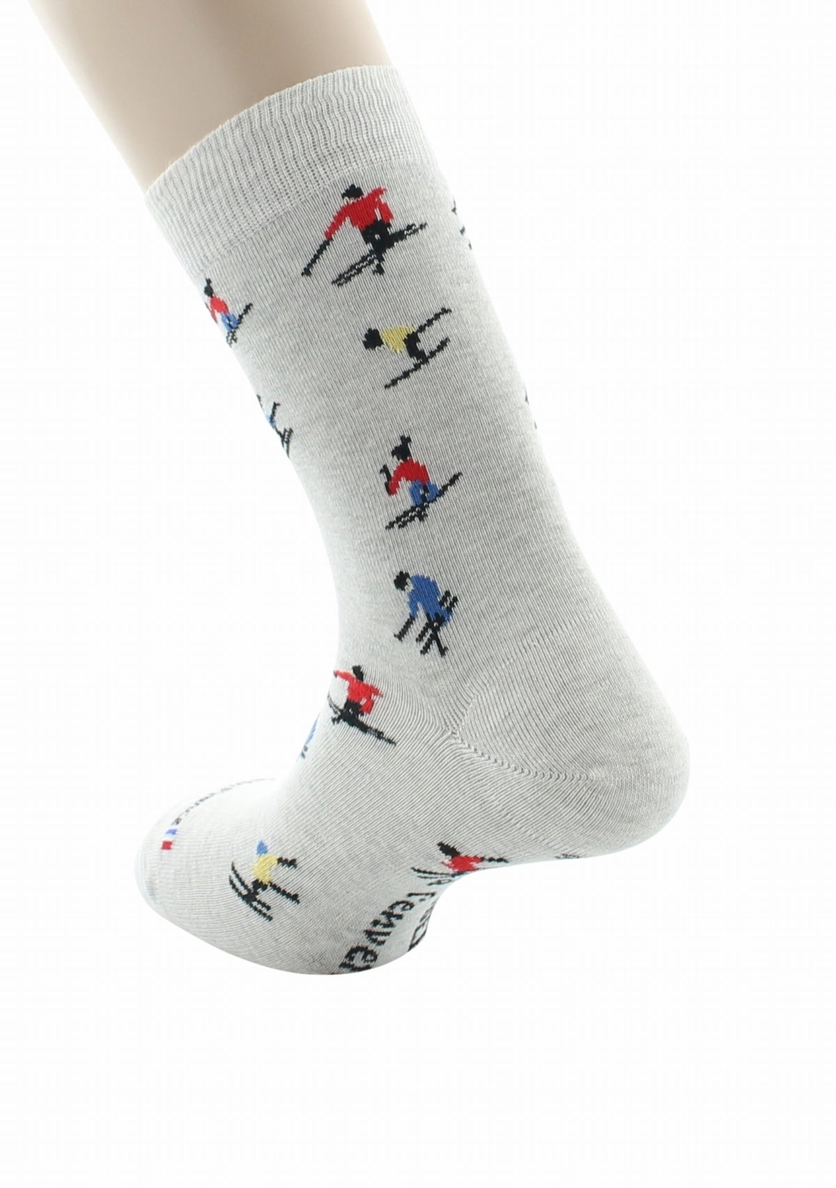 Chaussettes homme en coton motif Ski Gris GRIS CLAIR