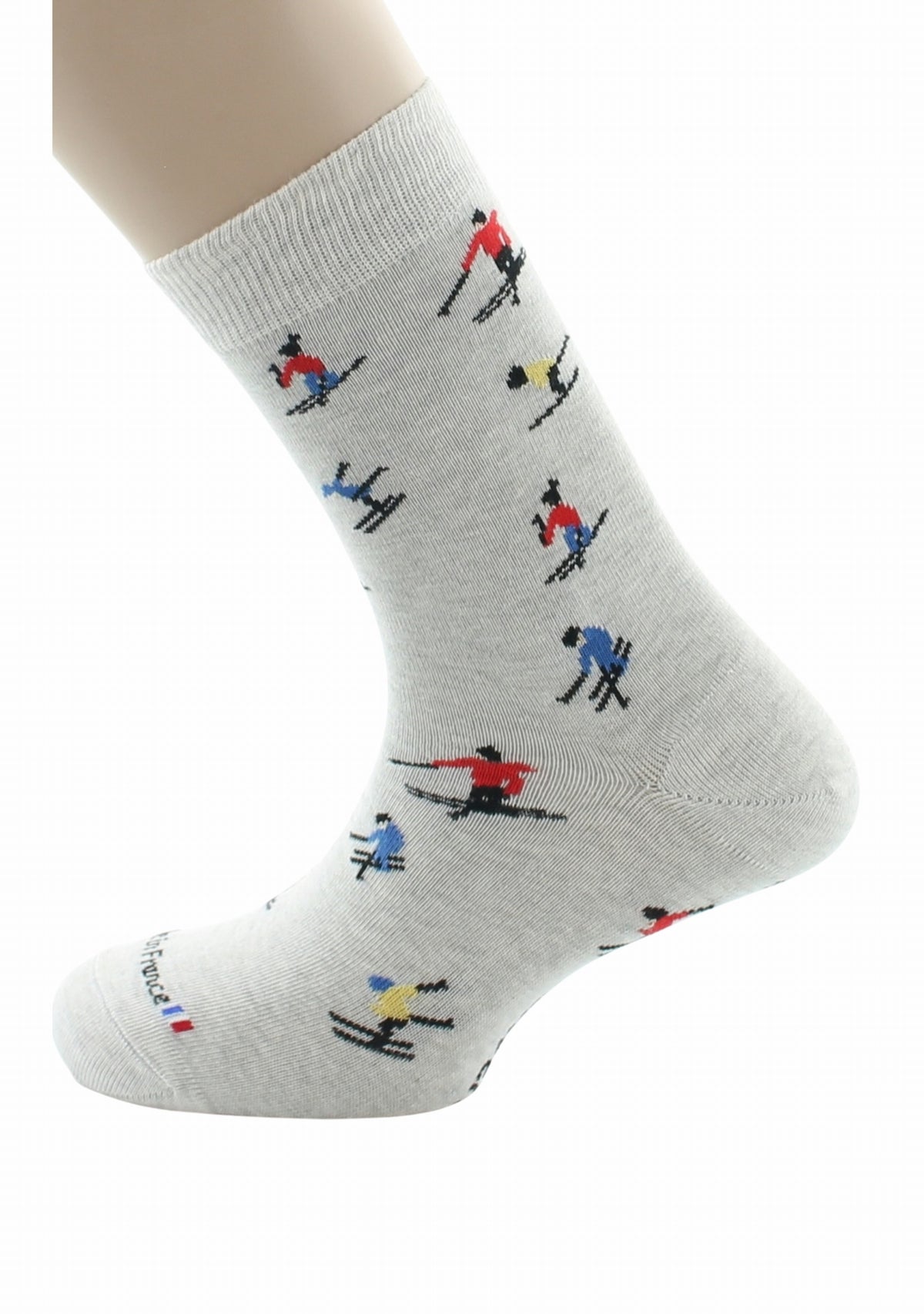 Chaussettes homme en coton motif Ski Gris GRIS CLAIR