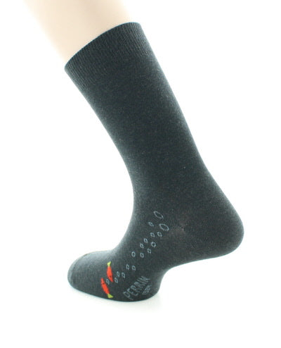 Chaussettes homme en coton peigné à baguette poissons ANTHRACITE