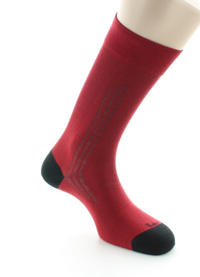 Chaussettes Homme en soie naturelle ROUGE