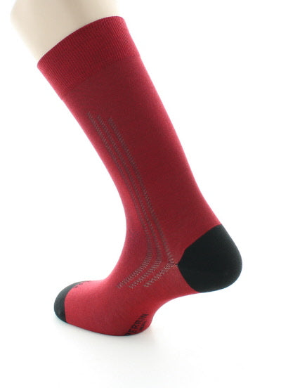 Chaussettes Homme en soie naturelle ROUGE