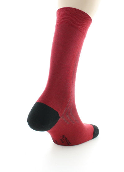 Chaussettes Homme en soie naturelle ROUGE