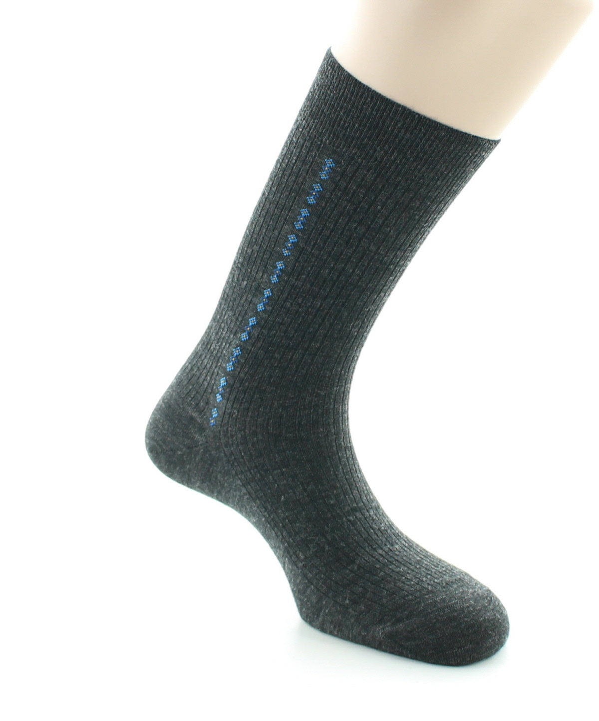 Chaussettes Homme Fantaisie Sans élastique Baguette Laine Peignée ANTHRACITE