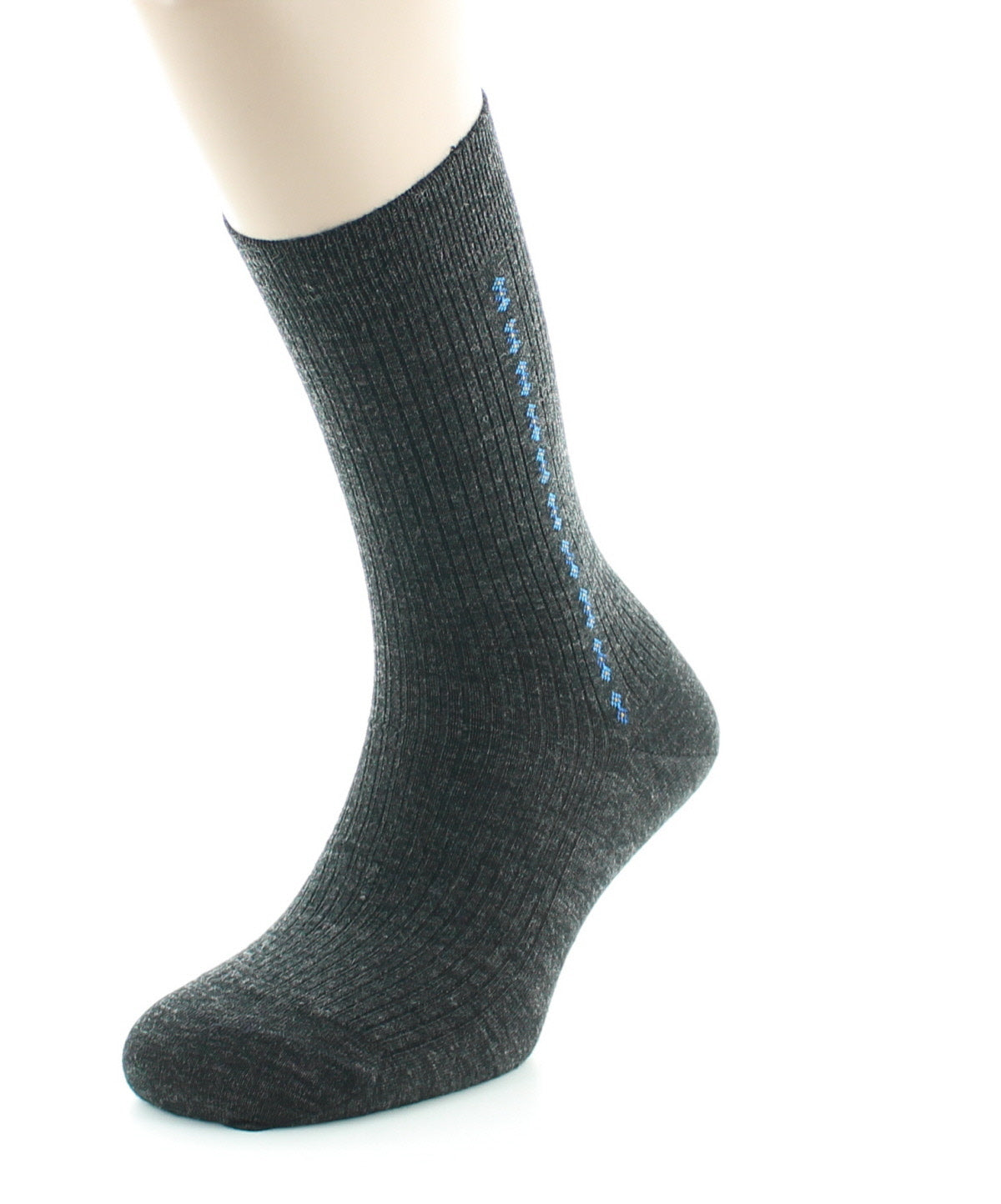 Chaussettes Homme Fantaisie Sans élastique Baguette Laine Peignée ANTHRACITE