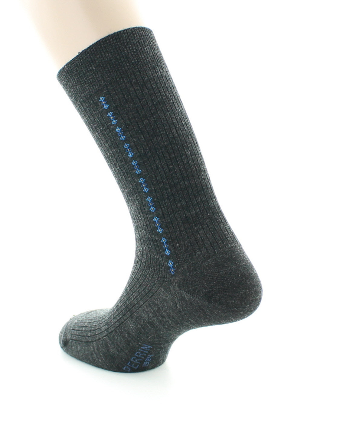 Chaussettes Homme Fantaisie Sans élastique Baguette Laine Peignée ANTHRACITE