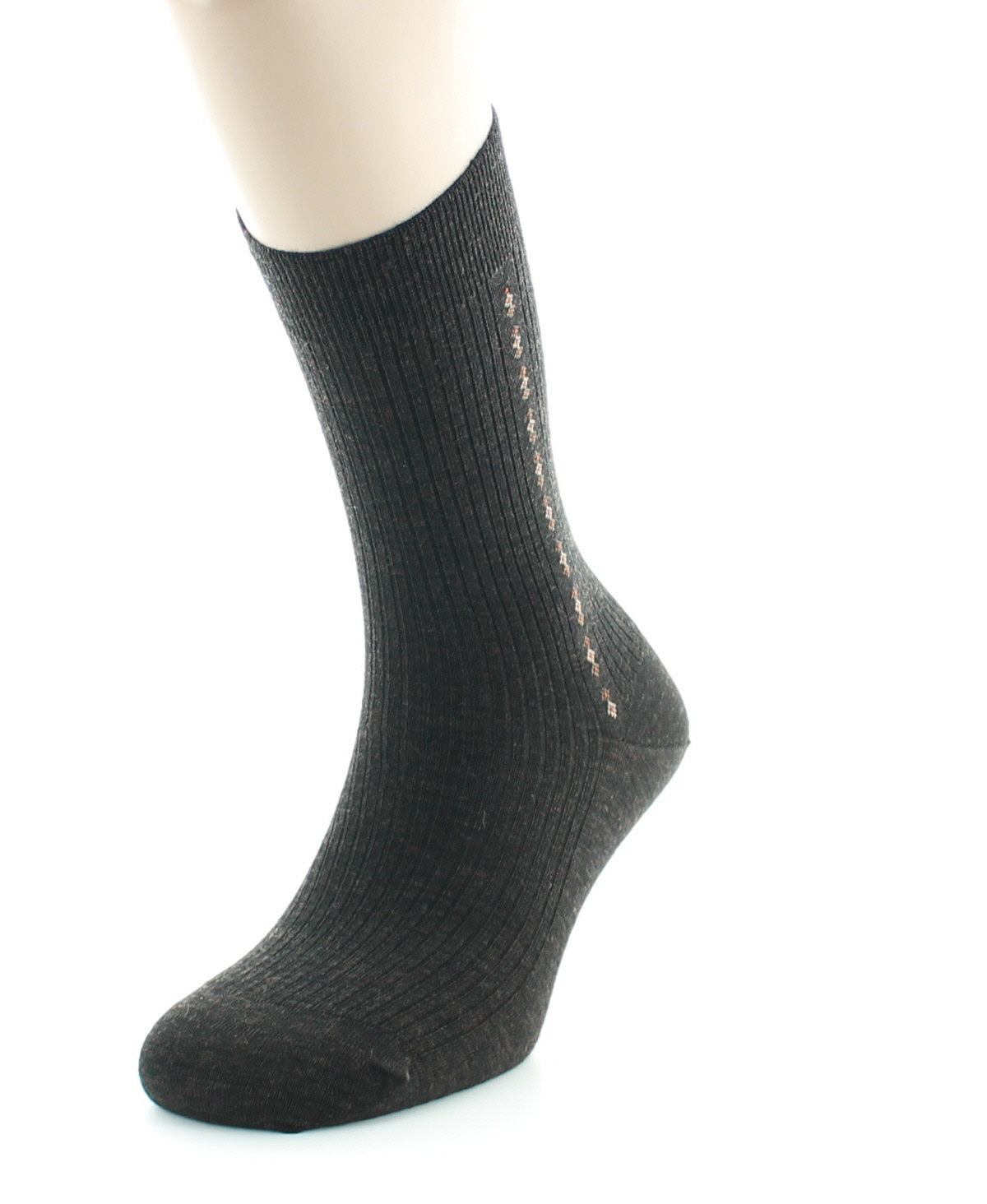 Chaussettes Homme Fantaisie Sans élastique Baguette Laine Peignée MARRON