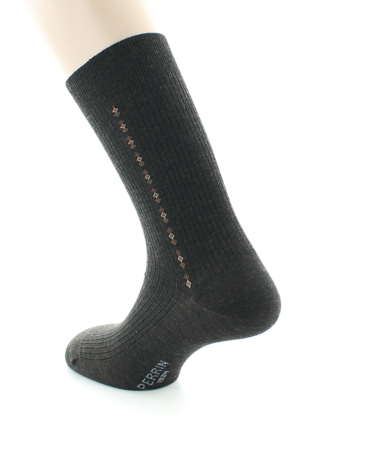 Chaussettes Homme Fantaisie Sans élastique Baguette Laine Peignée MARRON