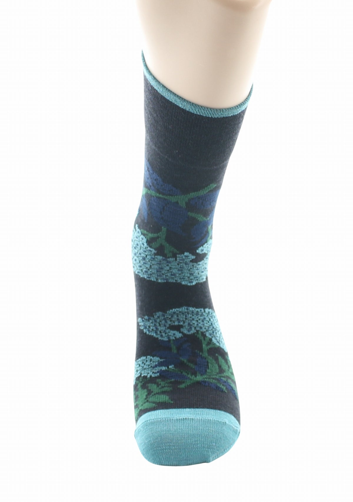 Chaussettes homme laine Berthe Fleurs NOIR/EPICEA