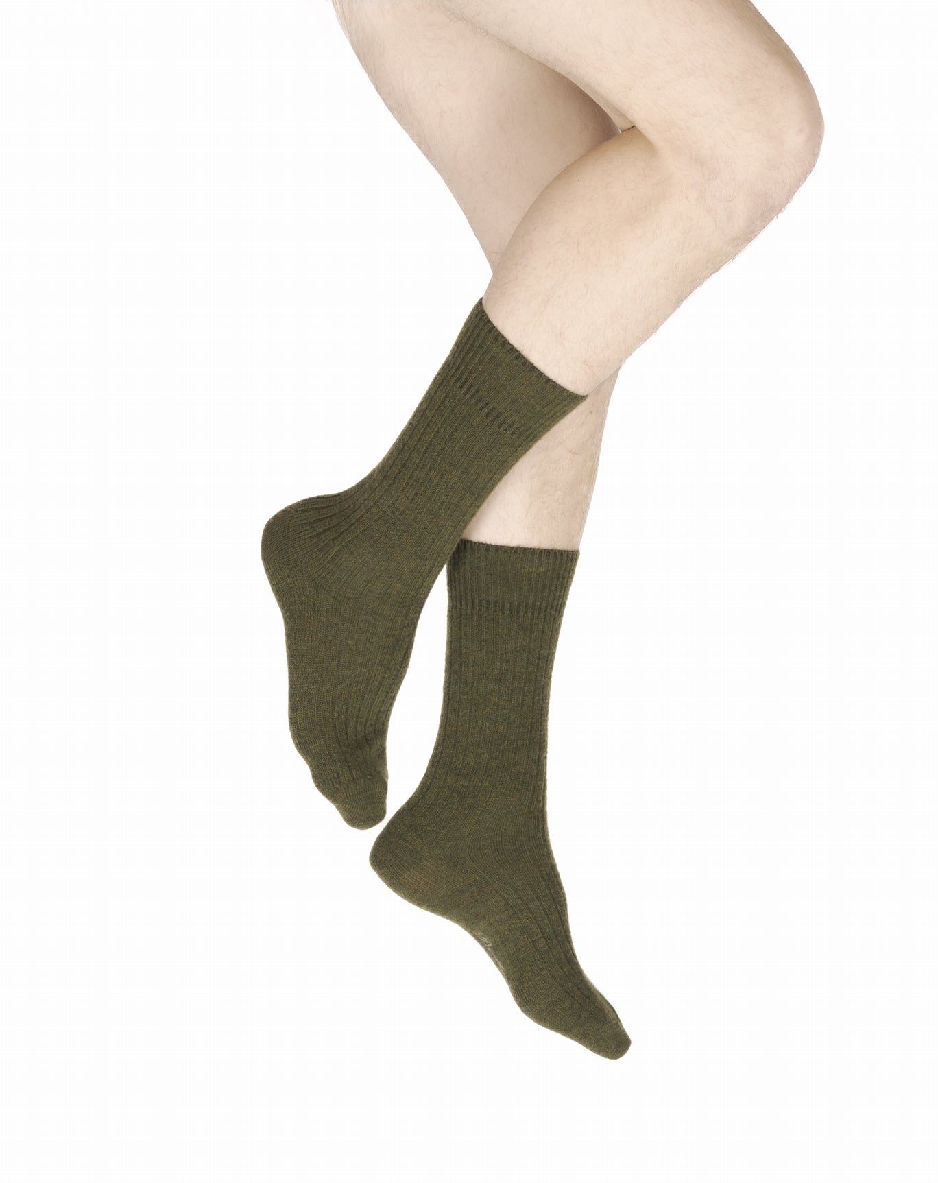 Chaussettes homme laine et acrylique kaki KAKI