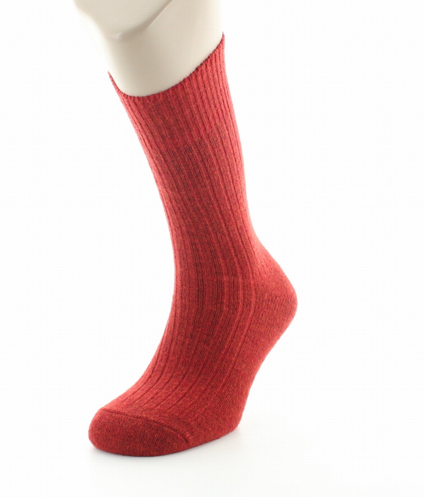 Chaussettes homme laine et acrylique rouge ROUGE