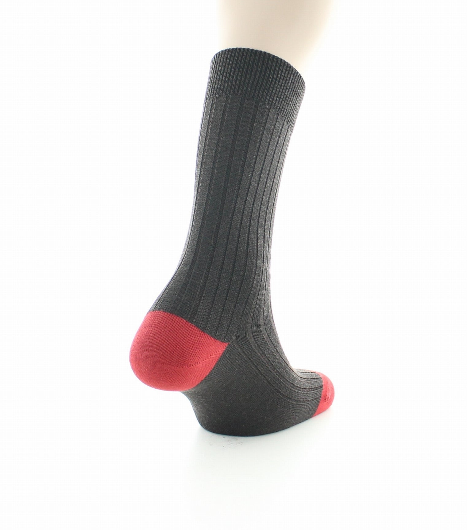 Chaussettes homme laine peignée marron et rouge MARRON/ROUGE