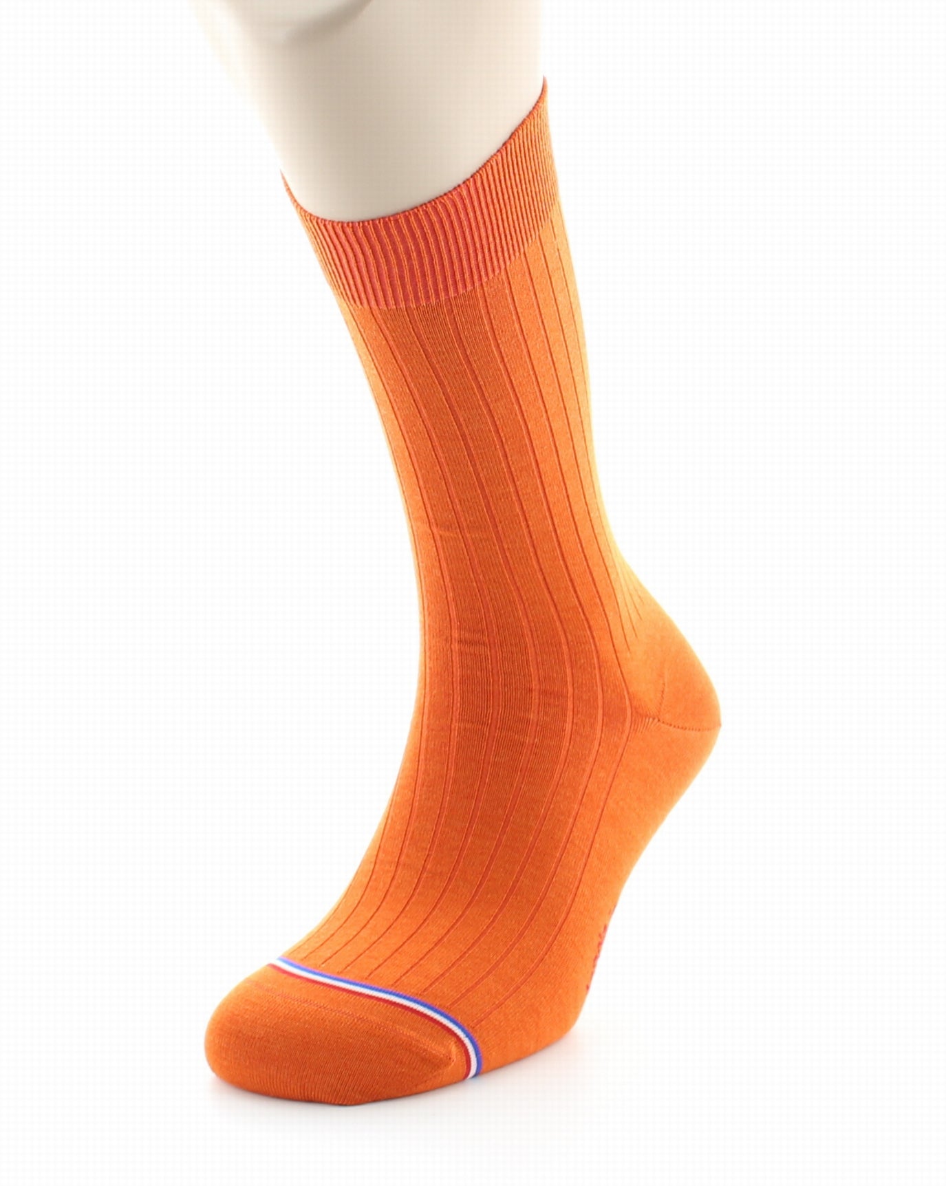 Chaussettes homme Luxembourg en laine et soie Orange ORANGE