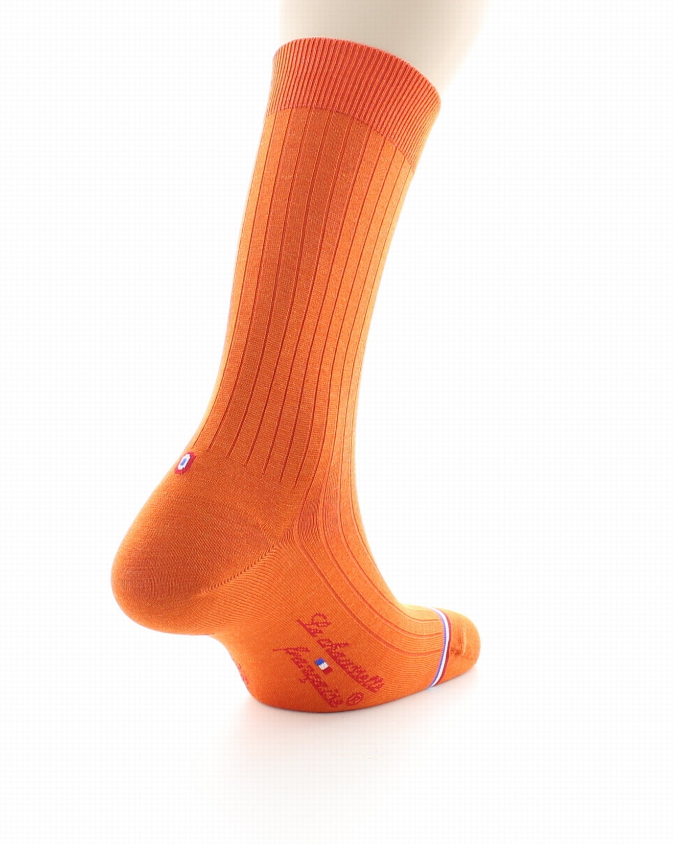 Chaussettes homme Luxembourg en laine et soie Orange ORANGE