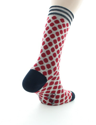 Chaussettes Homme Pois rouge ECRU/ROUGE/MARINE