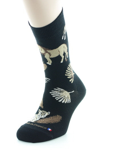 Chaussettes homme Savane en coton Noir NOIR