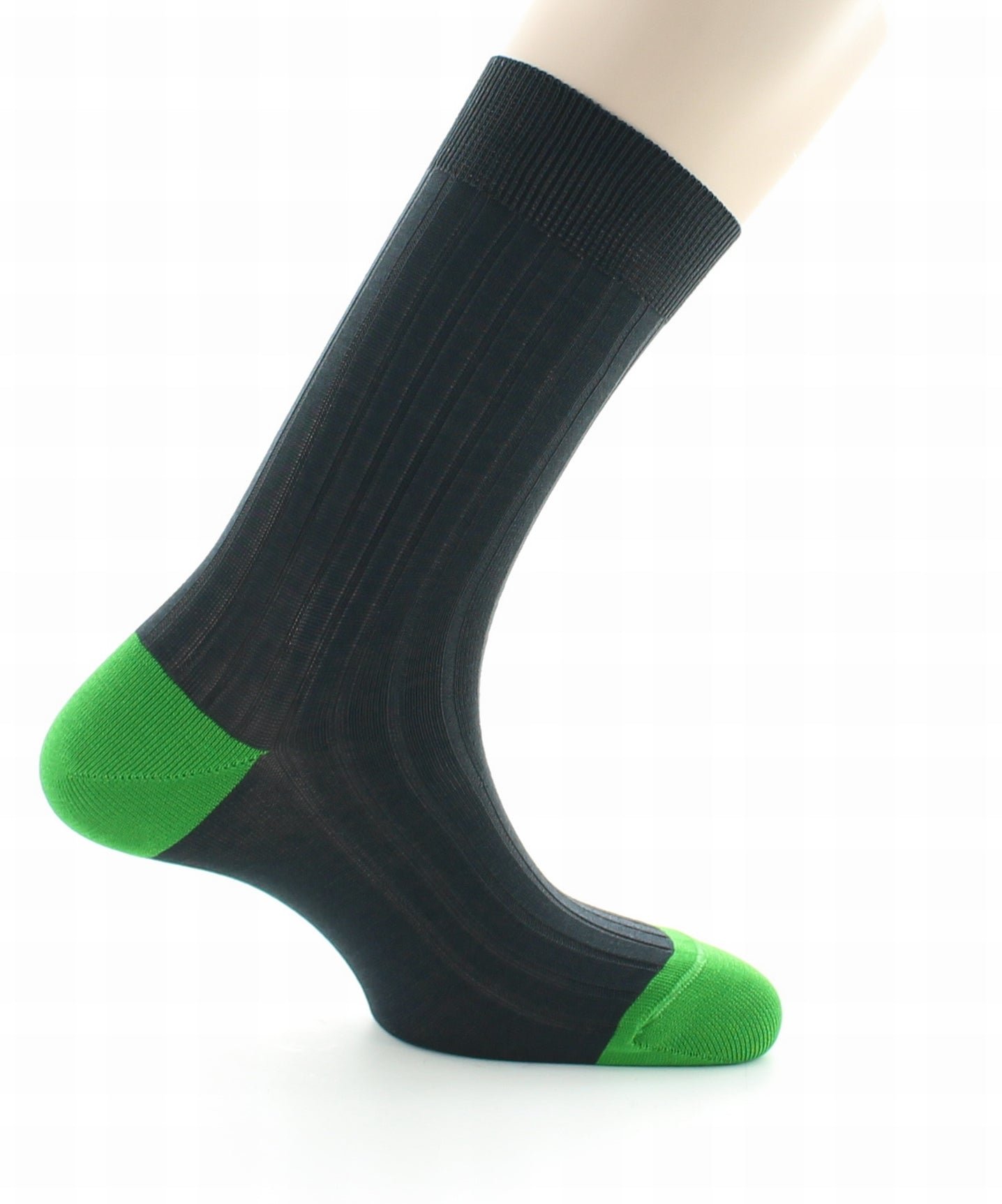 Chaussettes Jean GABIN anthracite / vert pomme ANTHR-VERT POMME