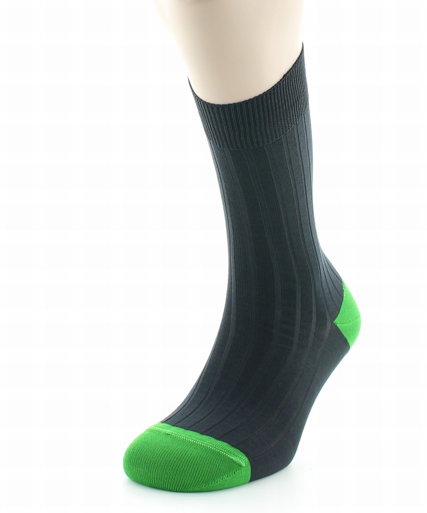 Chaussettes Jean GABIN anthracite / vert pomme ANTHR-VERT POMME