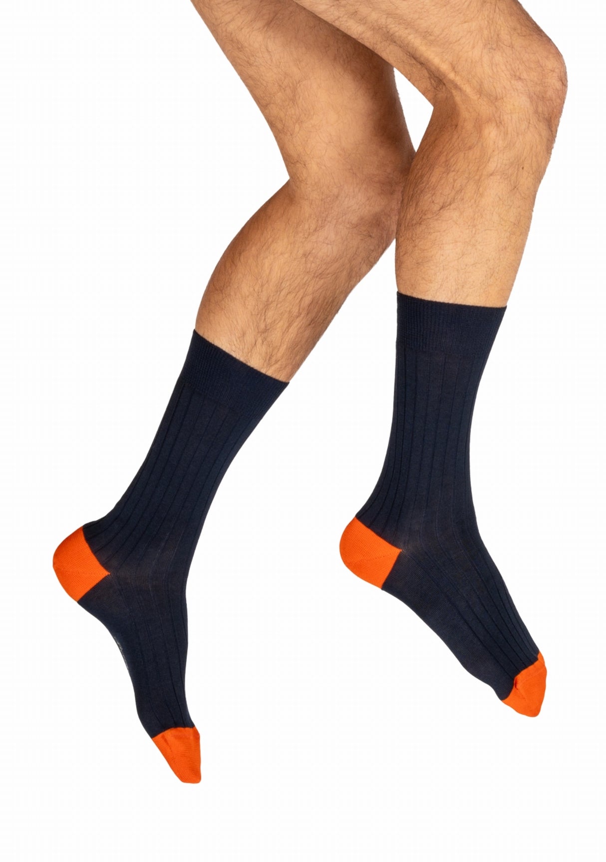 Chaussettes Jean Rochefort Marine / Orange MARINE