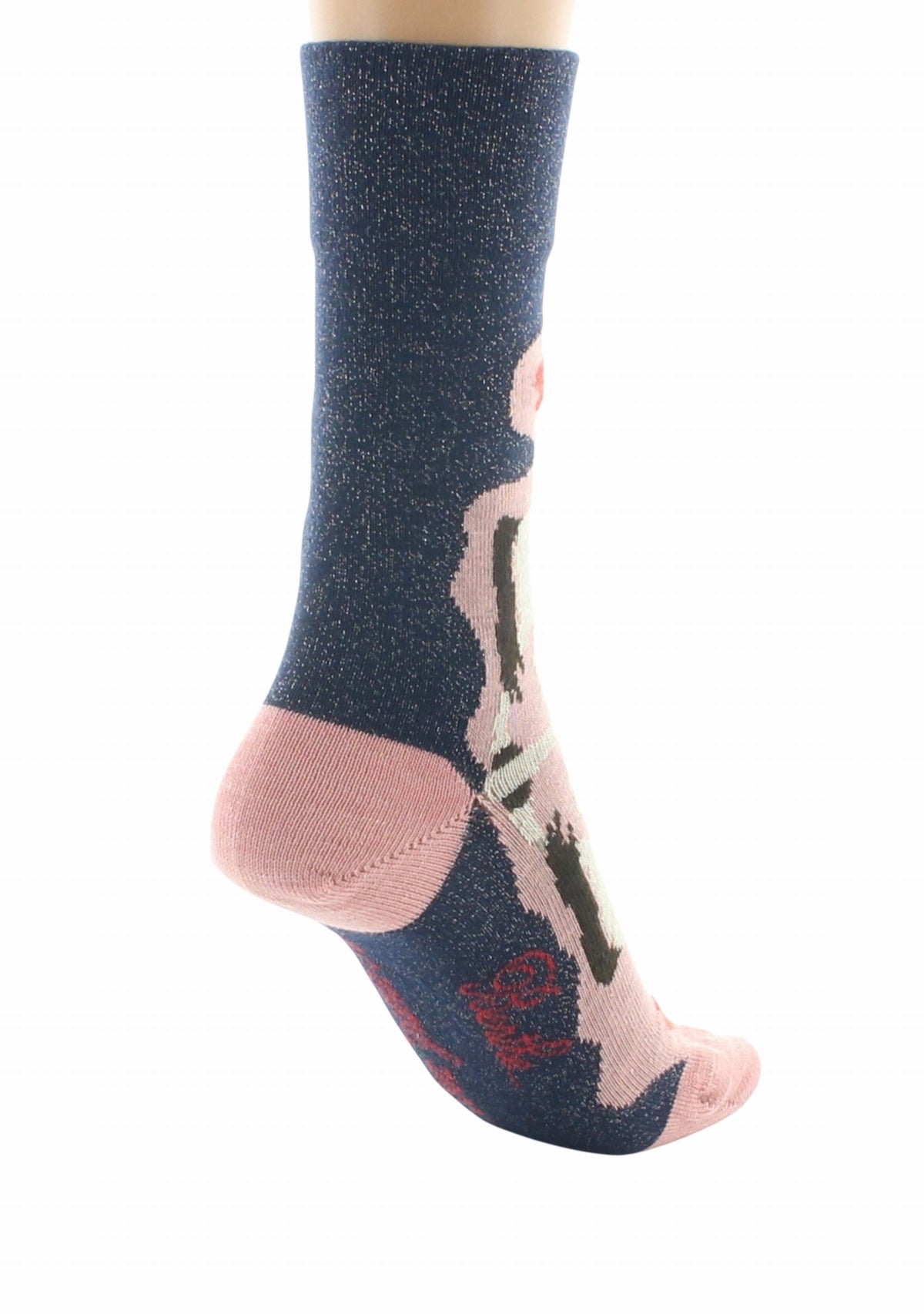 Chaussettes laine femme La Cavalière - Berthe Aux Grands Pieds BLEU NUIT/ROSE