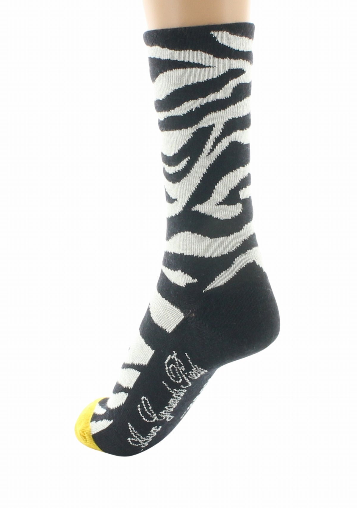 Chaussettes laine femme motif zèbre - Berthe Aux Grands Pieds NOIR/BLANC
