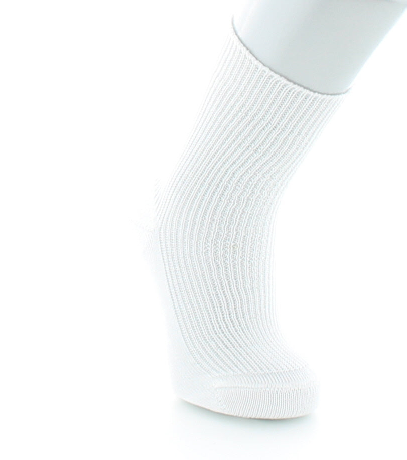 Chaussettes maille piquée Pur coton fil d'écosse BLANC