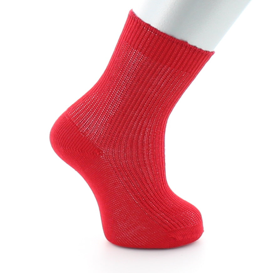 Chaussettes maille piquée Pur coton fil d'écosse ROUGE