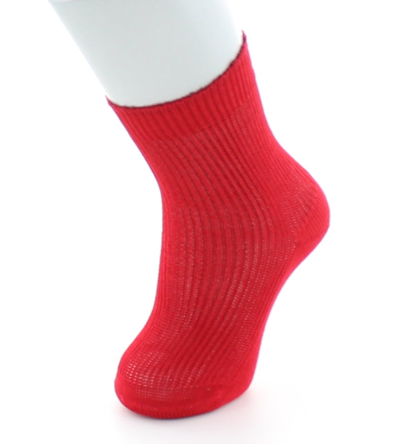 Chaussettes maille piquée Pur coton fil d'écosse ROUGE