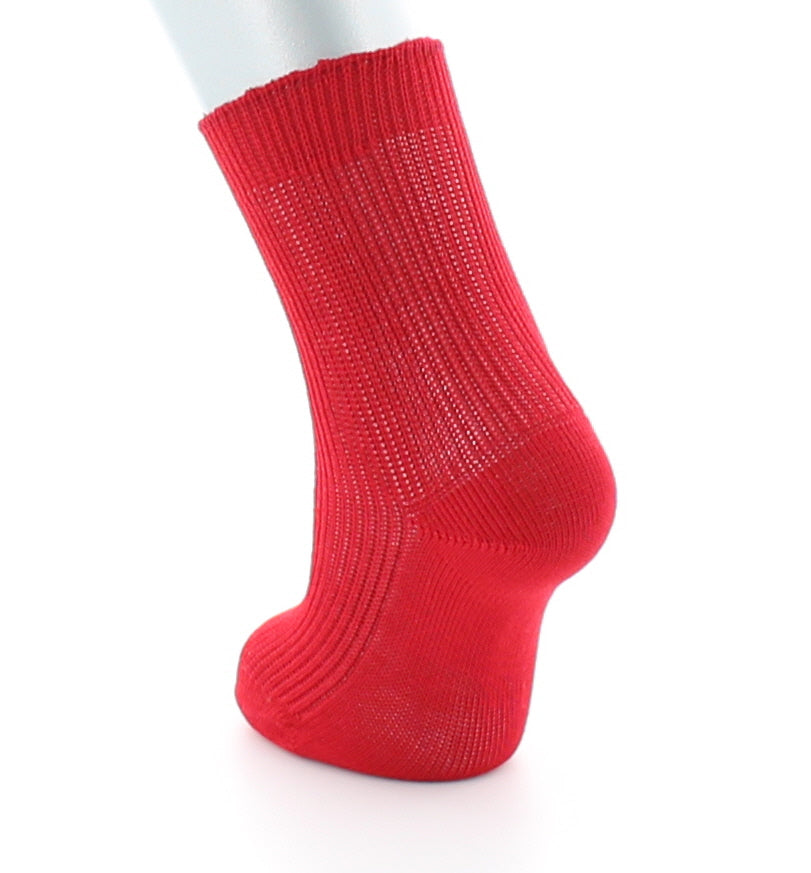 Chaussettes maille piquée Pur coton fil d'écosse ROUGE