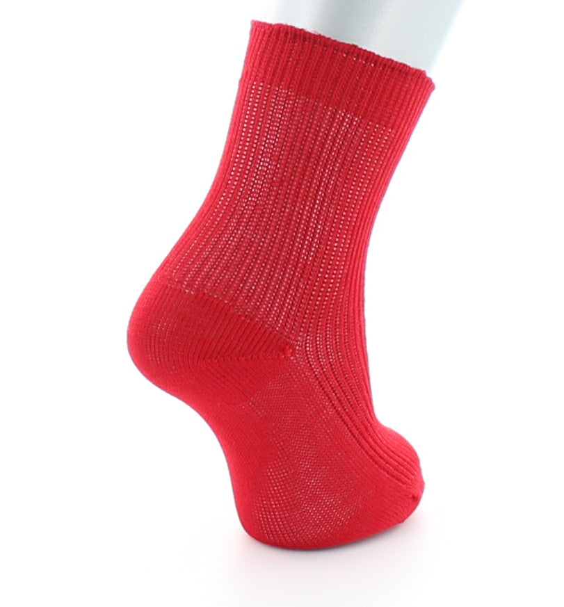 Chaussettes maille piquée Pur coton fil d'écosse ROUGE