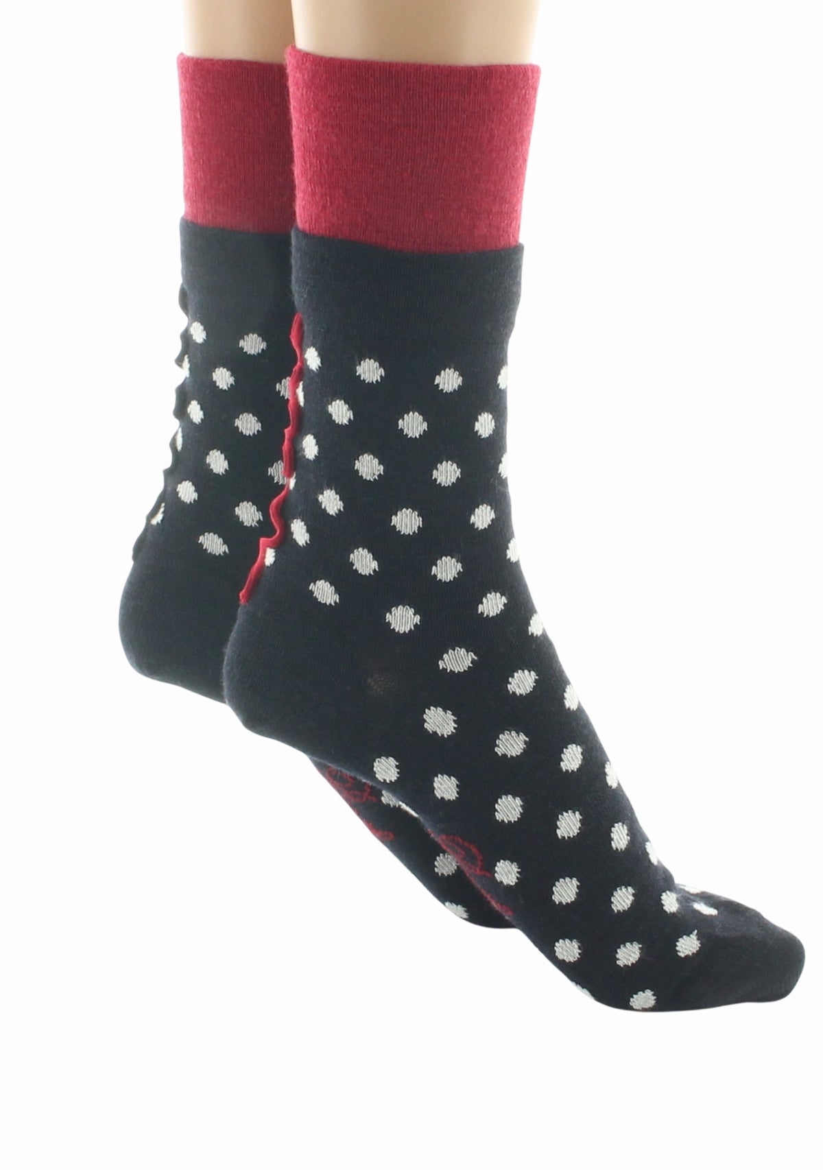 Chaussettes mérinos femme Pois - Berthe Aux Grands Pieds NOIR