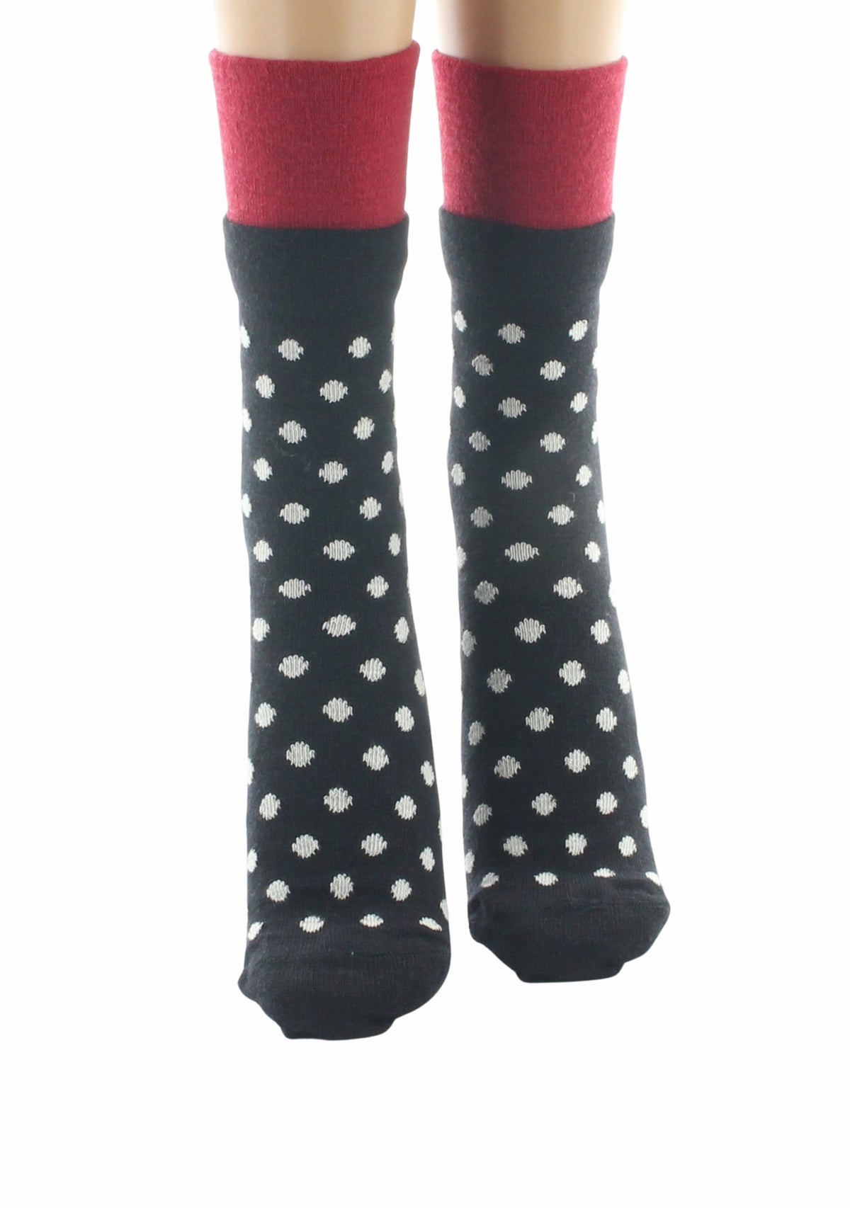 Chaussettes mérinos femme Pois - Berthe Aux Grands Pieds NOIR