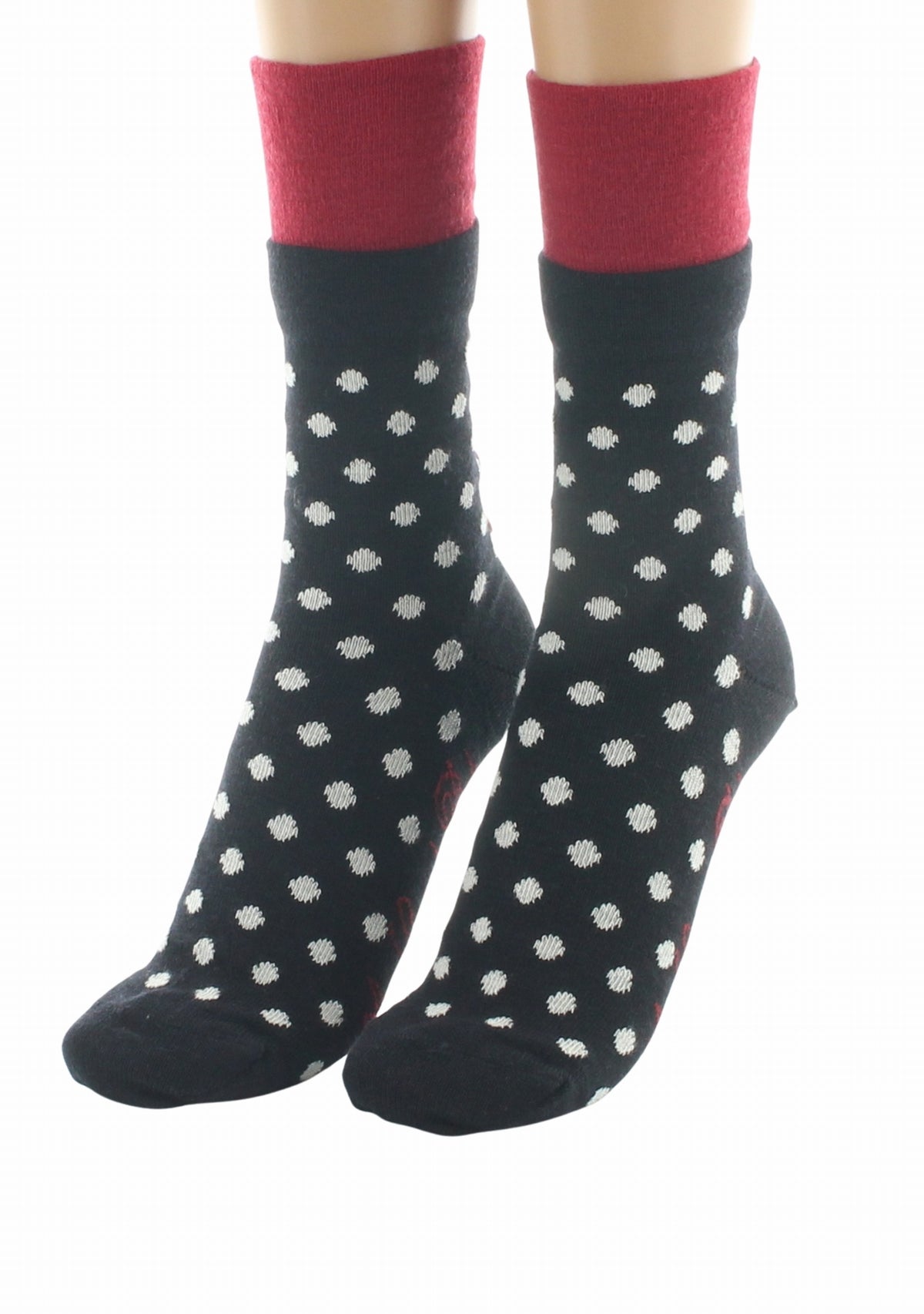 Chaussettes mérinos femme Pois - Berthe Aux Grands Pieds NOIR