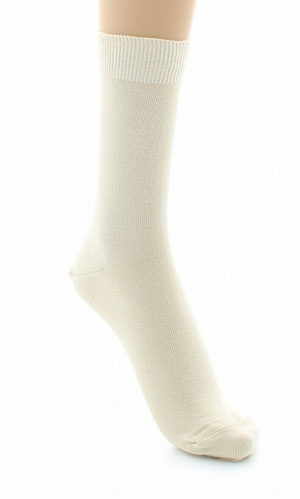 Chaussettes mixtes à maille unie en coton peigné BEIGE