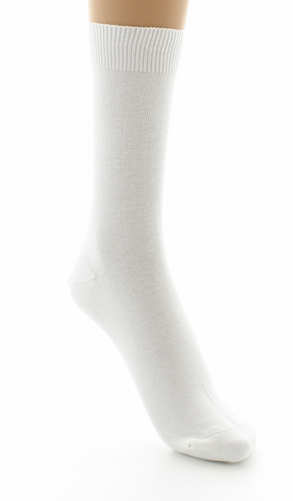Chaussettes mixtes à maille unie en coton peigné BLANC