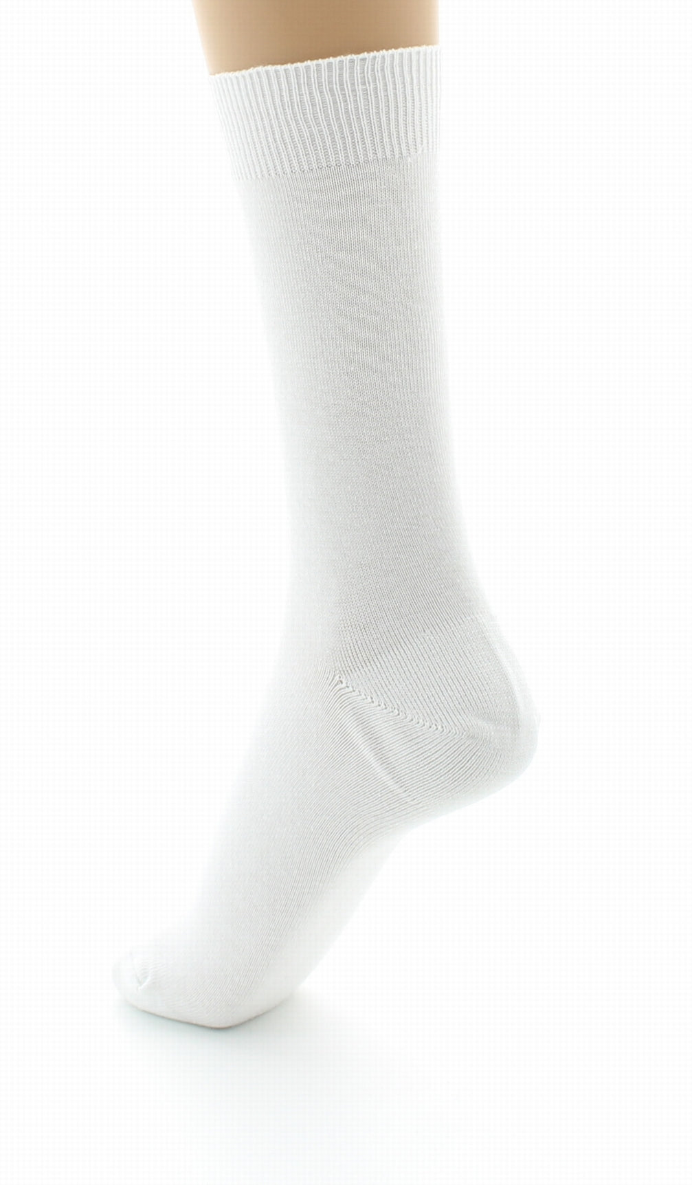 Chaussettes mixtes à maille unie en coton peigné BLANC