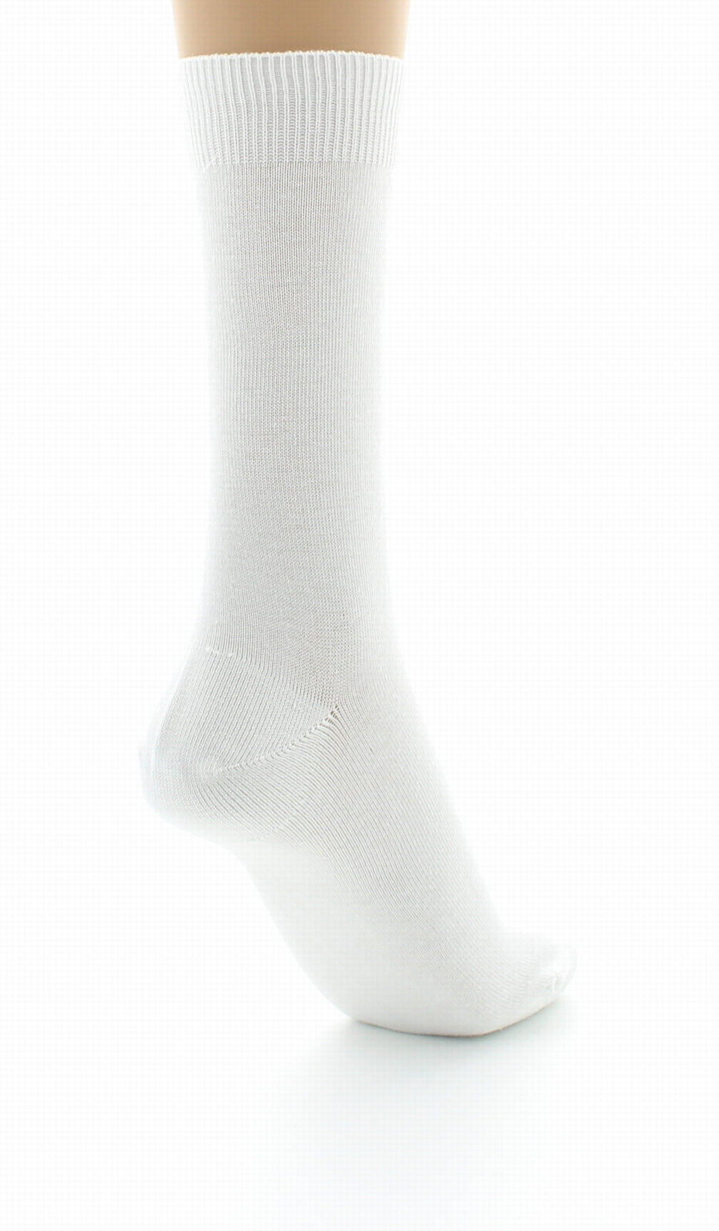 Chaussettes mixtes à maille unie en coton peigné BLANC