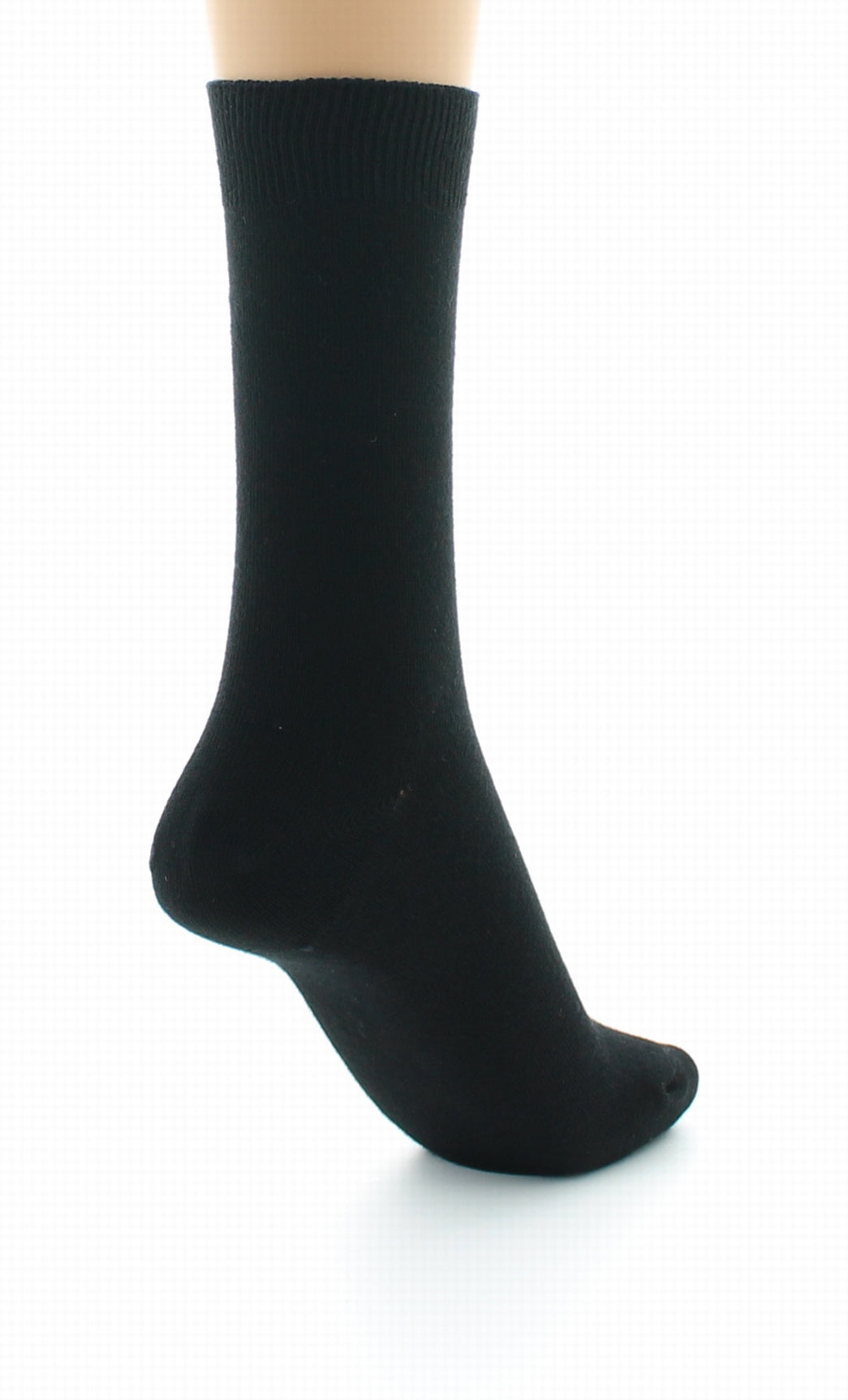 Chaussettes mixtes à maille unie en coton peigné NOIR