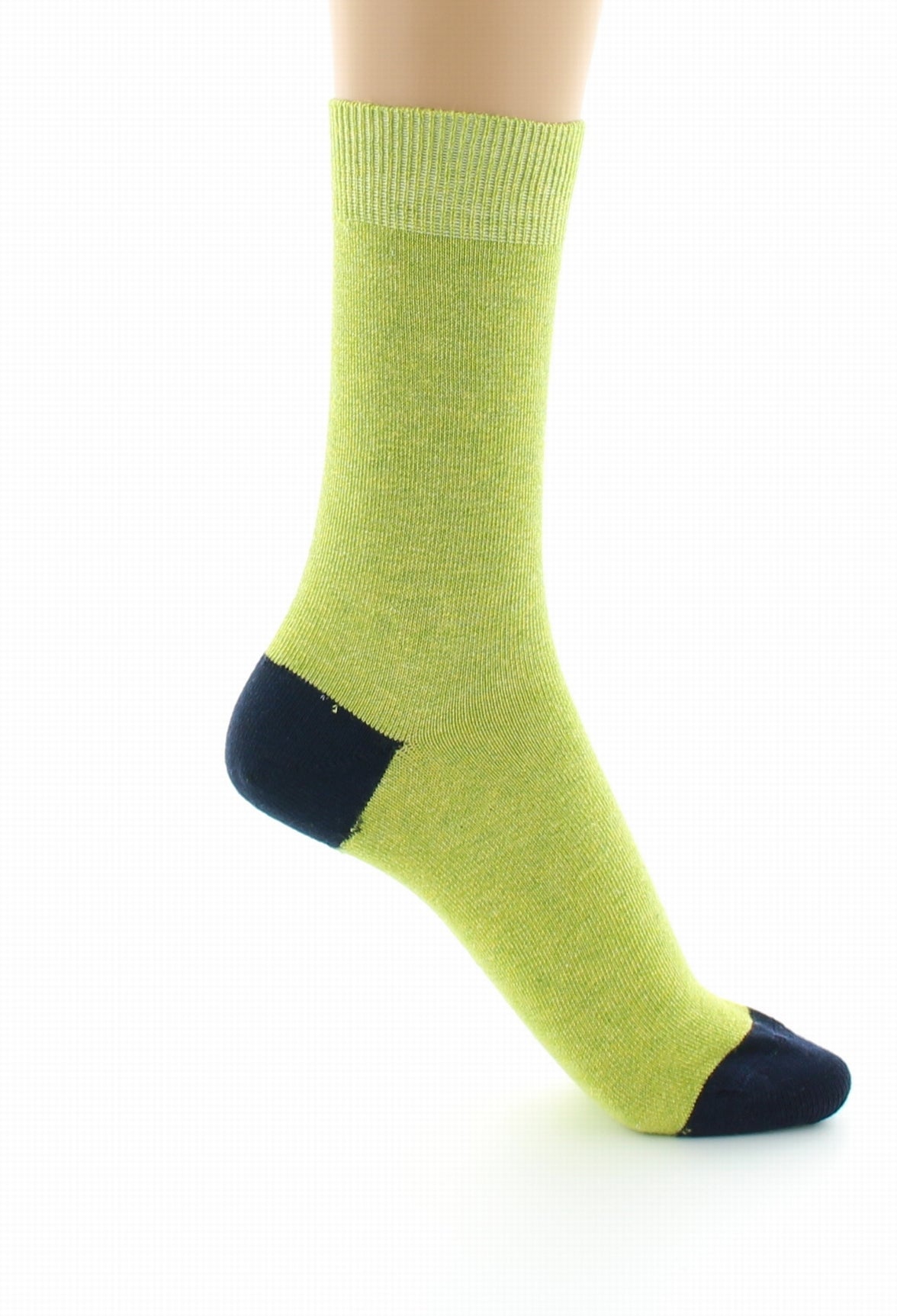 Chaussettes mixtes à maille unie en coton peigné PISTACHE