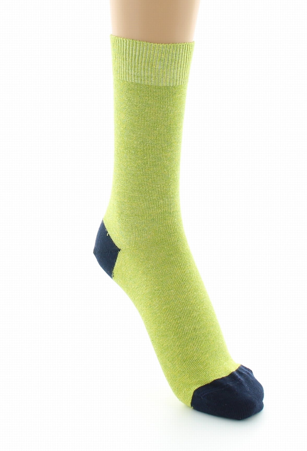 Chaussettes mixtes à maille unie en coton peigné PISTACHE