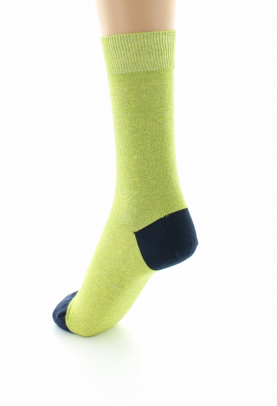 Chaussettes mixtes à maille unie en coton peigné PISTACHE