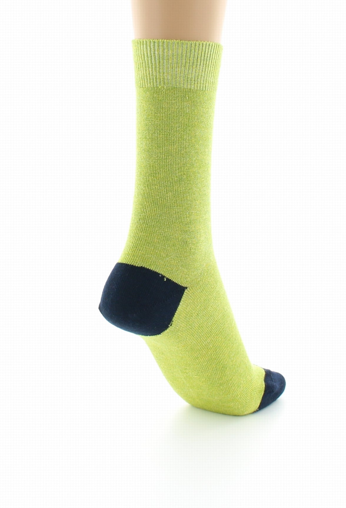 Chaussettes mixtes à maille unie en coton peigné PISTACHE