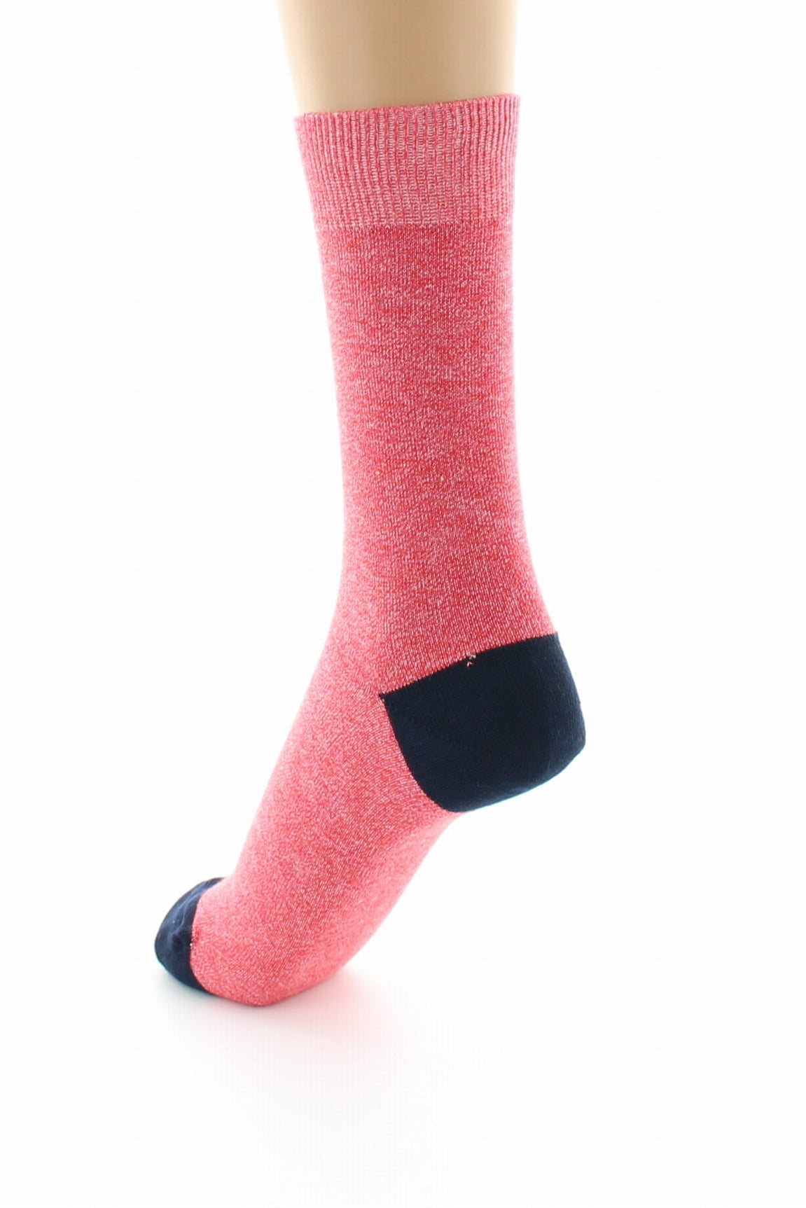 Chaussettes mixtes à maille unie en coton peigné ROUGE