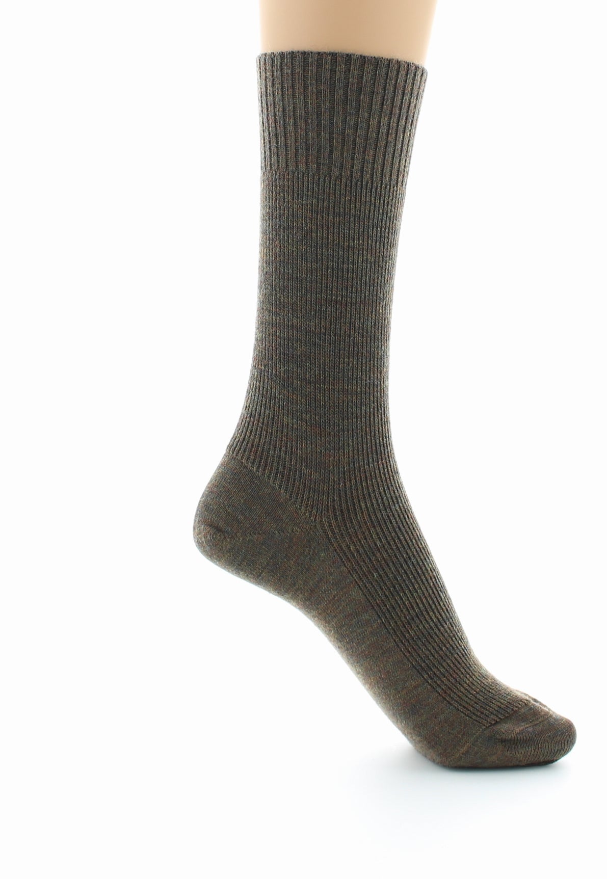 Chaussettes mixtes Confort en laine peignée sans élastique BRONZE
