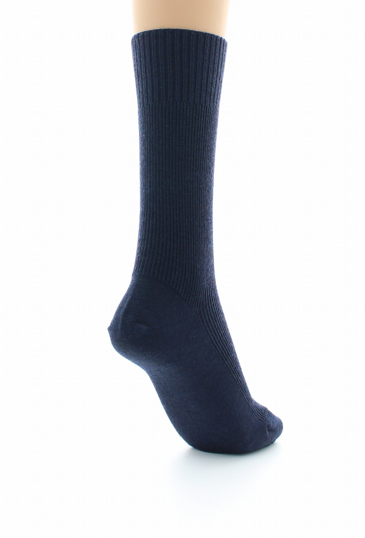 Chaussettes mixtes Confort en laine peignée sans élastique MARINE