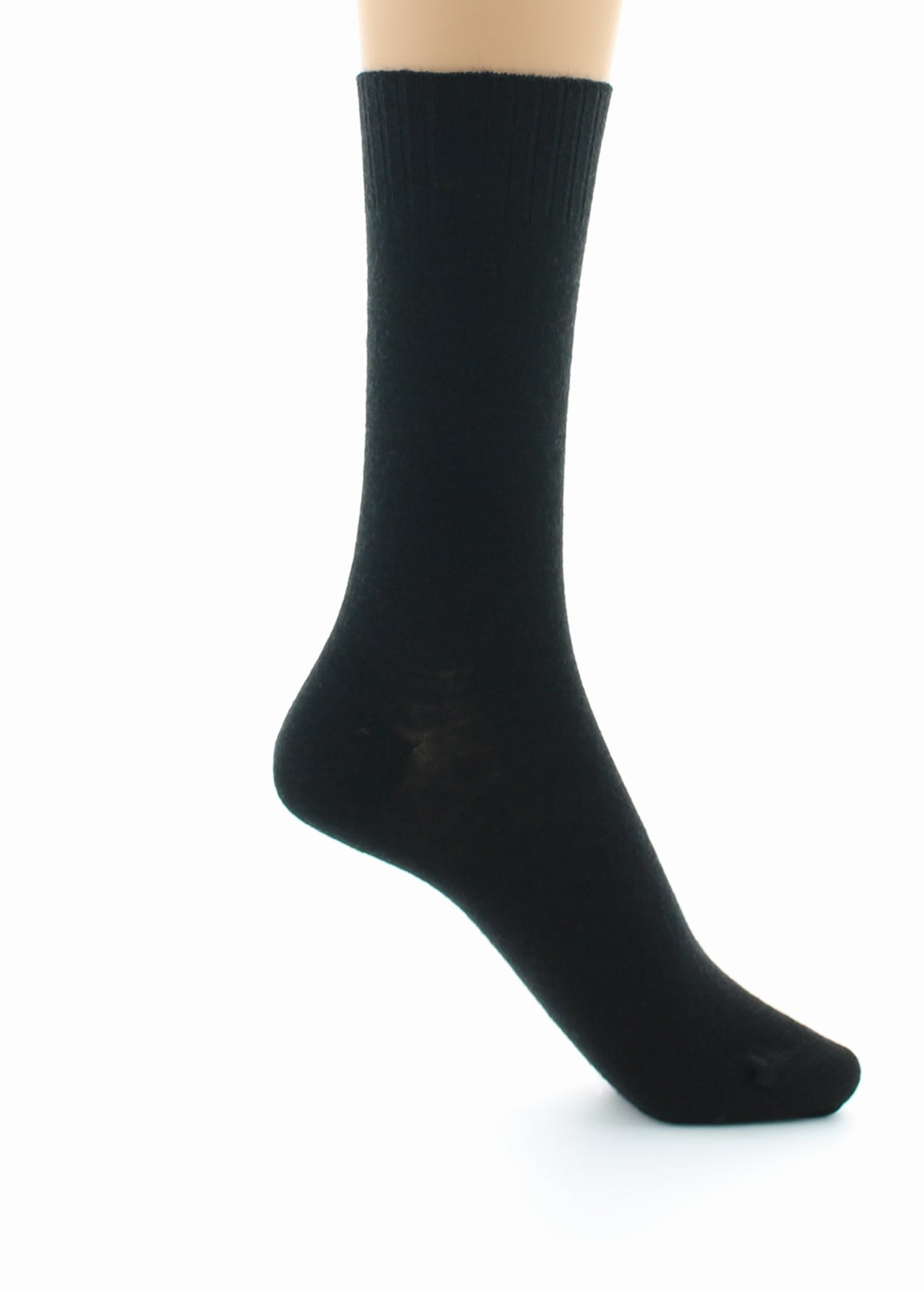 Chaussettes mixtes fines Confort en laine peignée NOIR