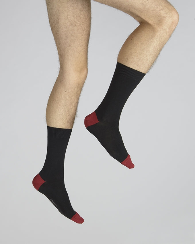 Chaussettes Napoléon noir-rouge NOIR-ROUGE