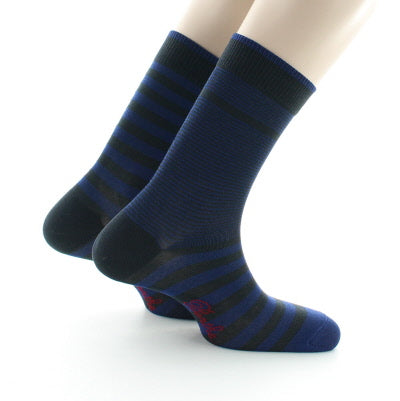 Chaussettes rayées asymétriques Anthracite et Bleu ANTHRACITE-BLEU