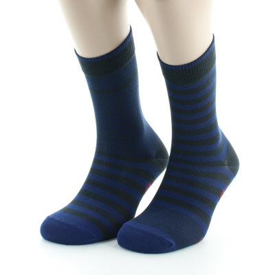 Chaussettes rayées asymétriques Anthracite et Bleu ANTHRACITE-BLEU