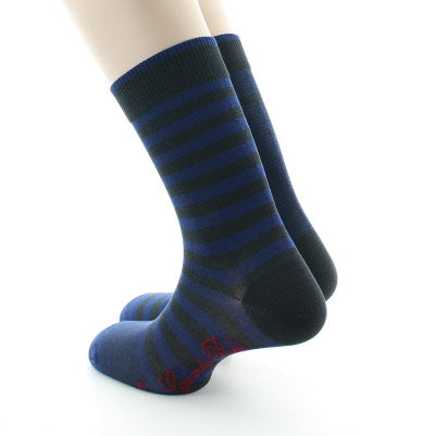 Chaussettes rayées asymétriques Anthracite et Bleu ANTHRACITE-BLEU