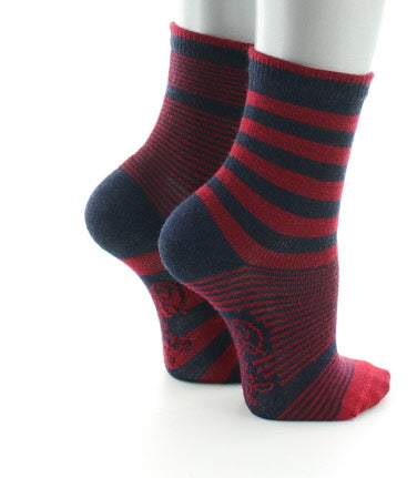 Chaussettes Rayures asymétriques rouges MARINE-ROUGE